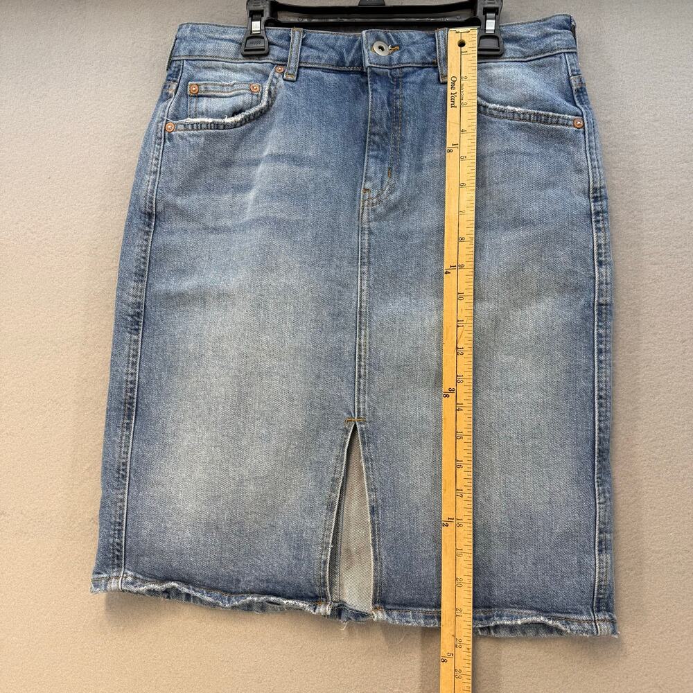 Pilcro and The Letterpress by Anthropologie Denim Skirt Women's 8 Blue Knee - Picture 8 of 10